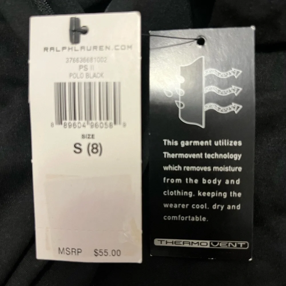 NWT Boys Black Polo Sport Half Zip size S(8)